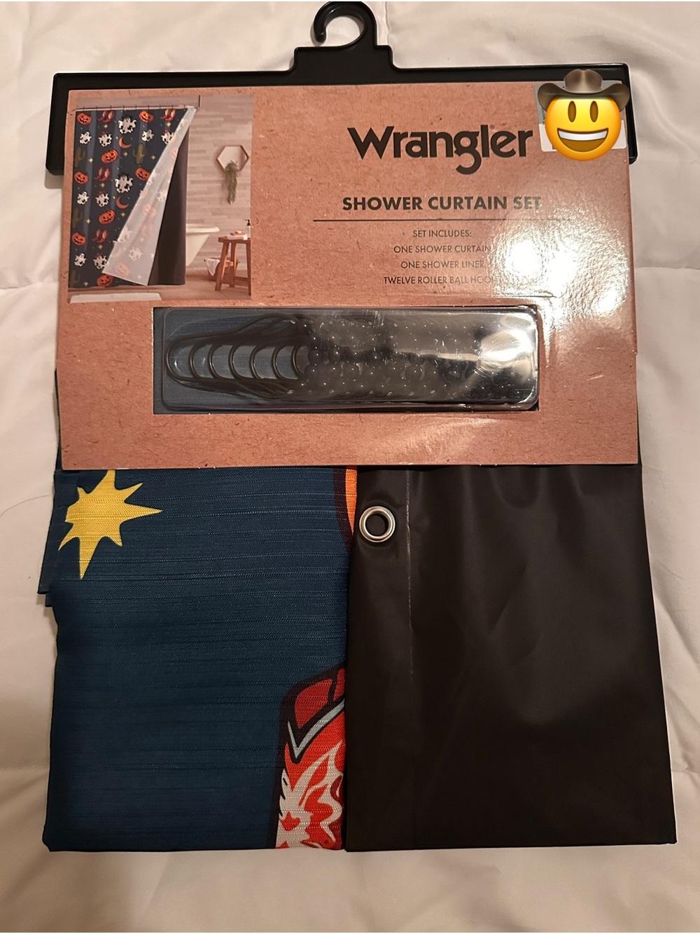 Wrangler Halloween Shower Curtain Set